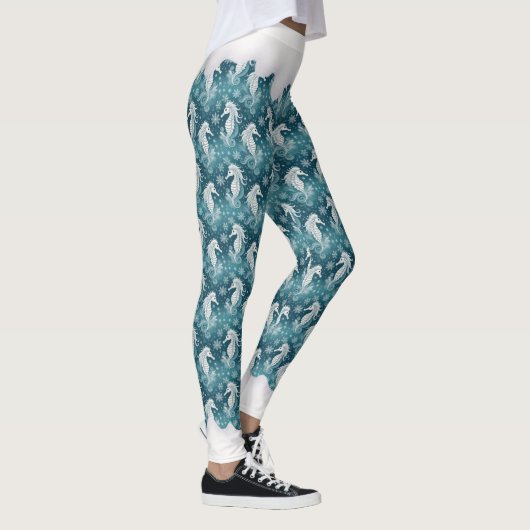 Kust Kerst Zeepaardje & Sneeuwvlokken #13 ID1009 Leggings (Rechts)