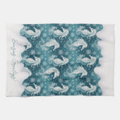 Kust Kerst Zeepaardje & Sneeuwvlokken #13 ID1009 Theedoek (Horizontaal)