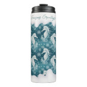 Kust Kerst Zeepaardje & Sneeuwvlokken #13 ID1009 Thermosbeker (Voorkant)