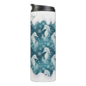 Kust Kerst Zeepaardje & Sneeuwvlokken #13 ID1009 Thermosbeker (Geroteerd rechts)