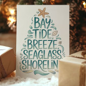 Kust Kerstboom Beach Feestdagen Kaart