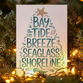 Kust Kerstboom Strand Feestdagen Kaart