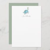 Kust Kerstelijke Briefpapier Waterverf Zee Schildp Notitiekaartje (Voorkant / Achterkant)