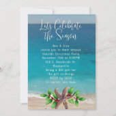 Kust kerstfeest strand thema uitnodiging (Voorkant)