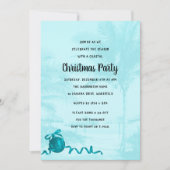 Kust Kerstfeest Uitnodiging Blauwe Palmboom (Voorkant)