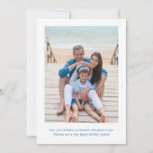 Kust Kerstfeest Waterverf Seashell Twee foto Feestdagenkaart (Achterkant)