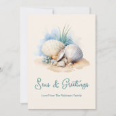 Kust Kerstfeest Zeeen & Groeten Feestdagenkaart (Voorkant)