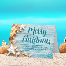 Kust Kerstmis Aangepast Strand Bedrijf Zeeschelp