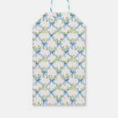 Kust Kerstmis Blauwe Strik Chinoiserie Cadeaulabel (Achterkant)