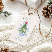 Kust Kerstmis Blauwe Strik Chinoiserie