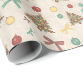 Kust Kerstmis - Drijfhout Kerstbomen Cadeaupapier (Rol Hoek)