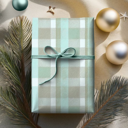 Kust Kerstmis Plaid Patroon # 2 ID1009 Cadeaupapier