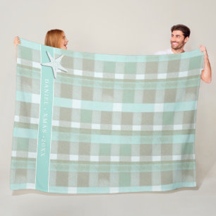 Kust Kerstmis Plaid Patroon # 2 ID1009 Fleece Deken