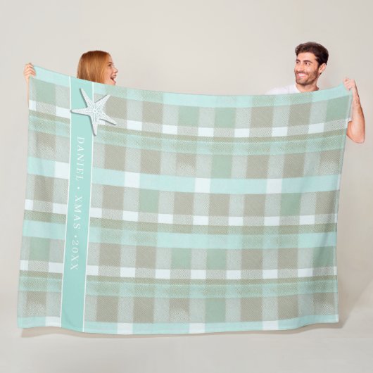 Kust Kerstmis Plaid Patroon # 2 ID1009 Fleece Deken (In situ)