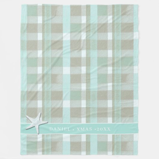 Kust Kerstmis Plaid Patroon # 2 ID1009 Fleece Deken (Voorkant)