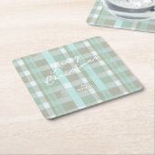 Kust Kerstmis Plaid Patroon # 2 ID1009 Kartonnen Onderzetters (Schuin)