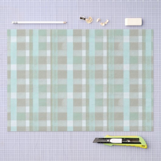 Kust Kerstmis Plaid Patroon # 2 ID1009 Tissuepapier (Craft)