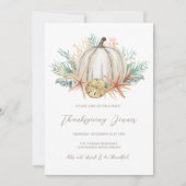 Kust Kerstmis Pompoen Schelpen Thanksgiving Diner Kaart (Voorkant)