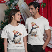Kust Kerstmis Puffin Dames Mode T-shirt
