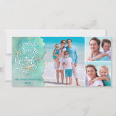 Kust Kerstmis SEIZOENGROETEN 4 foto's Feestdagenkaart (Voorkant)