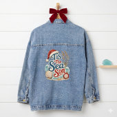Kust Kerstmis Tis Zee Seizoen Typografie Denim Jacket