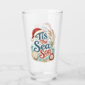 Kust Kerstmis Tis Zee Seizoen Typografie Glas (Achterkant)