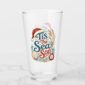 Kust Kerstmis Tis Zee Seizoen Typografie Glas (Voorkant)