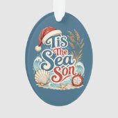 Kust Kerstmis Tis Zee Seizoen Typografie Ornament (achterkant)