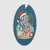 Kust Kerstmis Tis Zee Seizoen Typografie Ornament (voorkant)