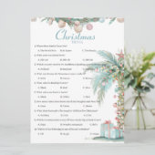 Kust Kerstmis Trivia spel kaart (Staand voorkant)