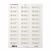 Kust Kerstmis Zeeën & Groet Retouradres Etiket (Full Sheet)