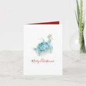 Kust Kerstmis Zeeschildpad Aquarel Feestdagen Kaart (Voorkant)