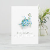 Kust Kerstmis Zeeschildpad Verzorger Kaart (Staand voorkant)