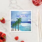 Kust Kerststrand thema feest servetten (Insitu)