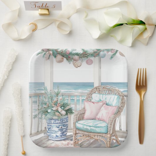 Kust Kerstveranda Scene Papier Bord (Huwelijk)