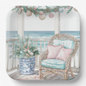 Kust Kerstveranda Scene Papier Bord (Voorkant)