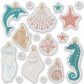 Kust Kerstversiering Sticker Blad (Voorkant)