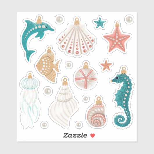 Kust Kerstversiering Sticker Blad (Vel)