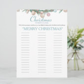 Kust Kerstwoorden spel kaart (Staand voorkant)