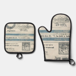 Kust Keukenset met Zee Details Ovenwant & Pannenlap Set