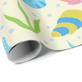 Kust Kleurrijke Zeeschelpen, zeesterren en oesters Cadeaupapier (Rol Hoek)