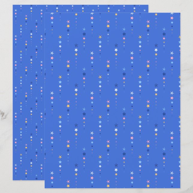 Kust Kobaltblauwe Zeester Scrapbook Papier (Voorkant / Achterkant)