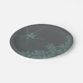 Kust Koraal en Sterren Vis Nautisch Strand Thema Papieren Bordje (Gekanteld)