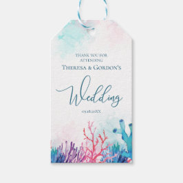 kust koraal rif bruiloft cadeaulabel