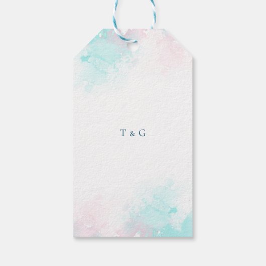 kust koraal rif bruiloft cadeaulabel (Achterkant)