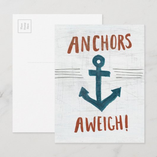 Kust Kunst | verankert weg Briefkaart (Voorkant / Achterkant)