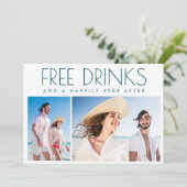 Kust kust Foto strand bruiloft Save The Date (Staand voorkant)