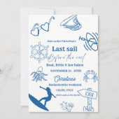 Kust laatste zeiltocht voor de sluier Bachelorette Kaart (Voorkant)