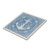 Kust Leven Serie Anker Blauw D1208 Tegeltje (Zijkant)