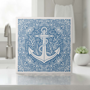 Kust Leven Serie Anker Blauw D1208 Tegeltje